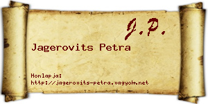 Jagerovits Petra névjegykártya