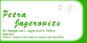 petra jagerovits business card